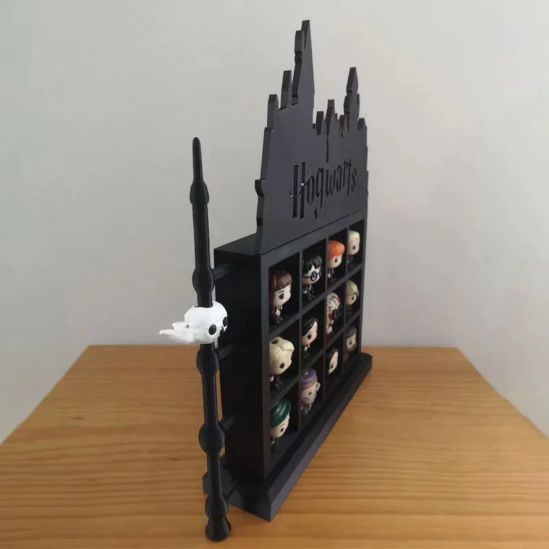 Harry Potter Funko Pop Rustic Dark Gray Wooden Collectible Figures Display Case