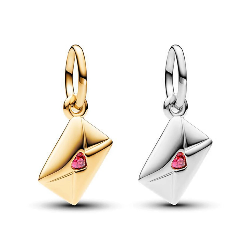 Pandora Replica Valentine's Love Letter Envelope Dangle Bracelet Charm - Pandora -
