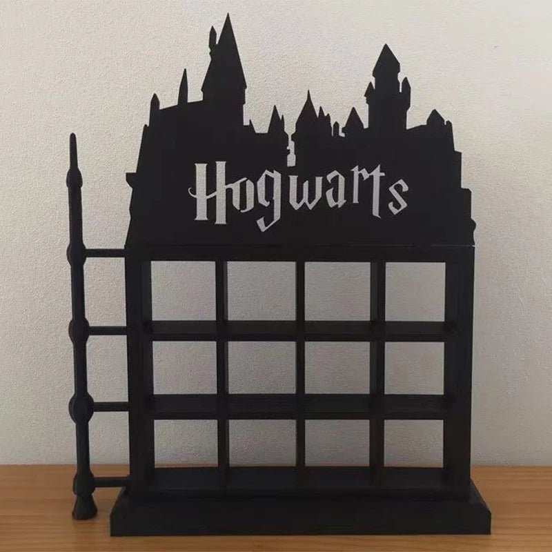 Harry Potter Funko Pop Rustic Dark Gray Wooden Collectible Figures Display Case