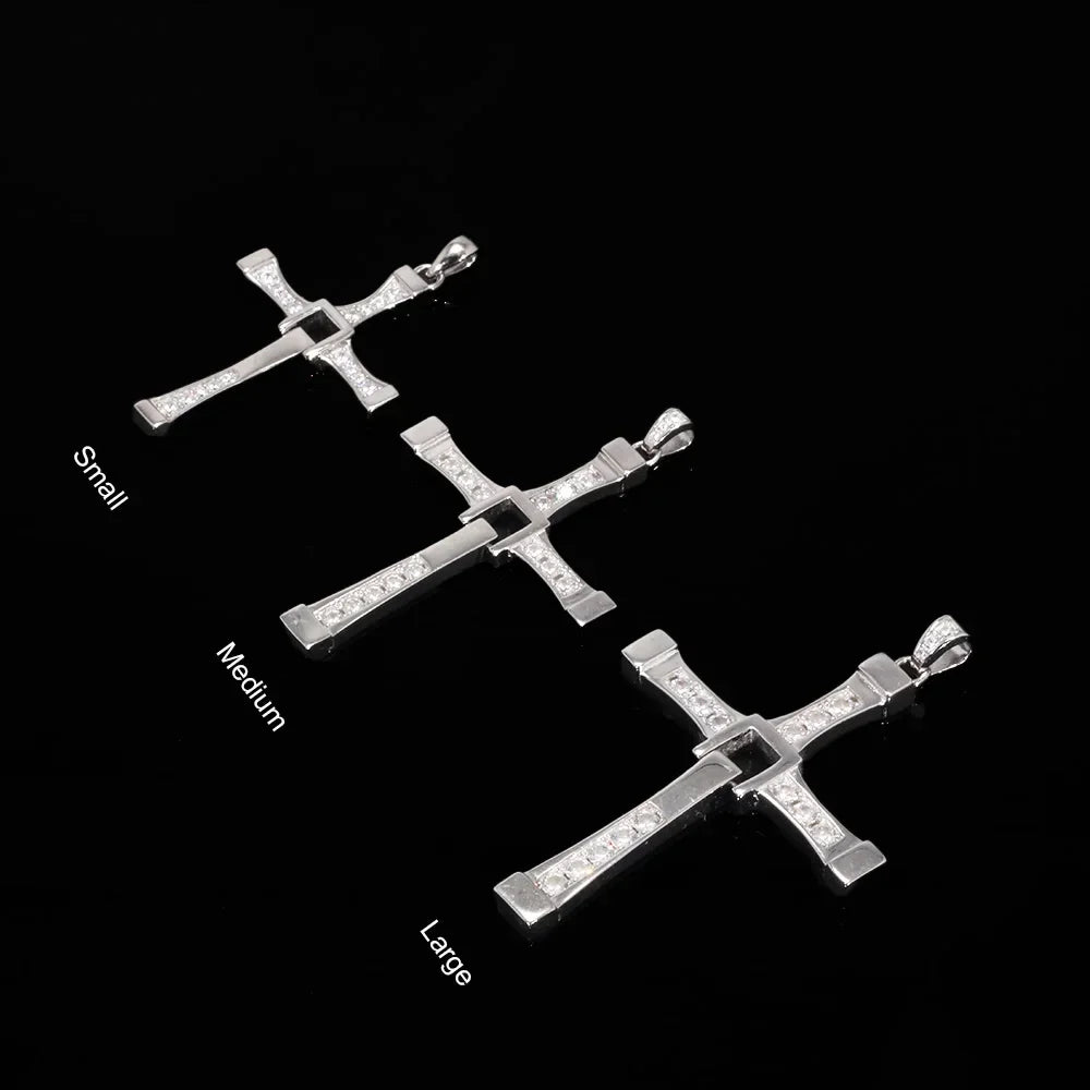 Fast & Furious Dominic Toretto 925 Sterling Silver Rotatable Cross Necklace - Lovez Aqua© -