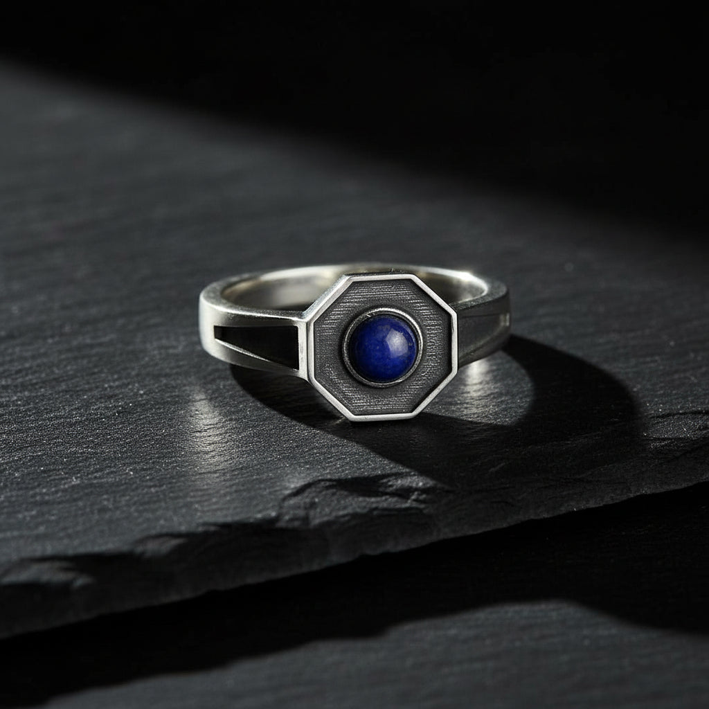 Vampire Diaries 925 Sterling Silver Klaus Mickelson Lapis Lazuli Daylight Ring - The Vampire Diaries -