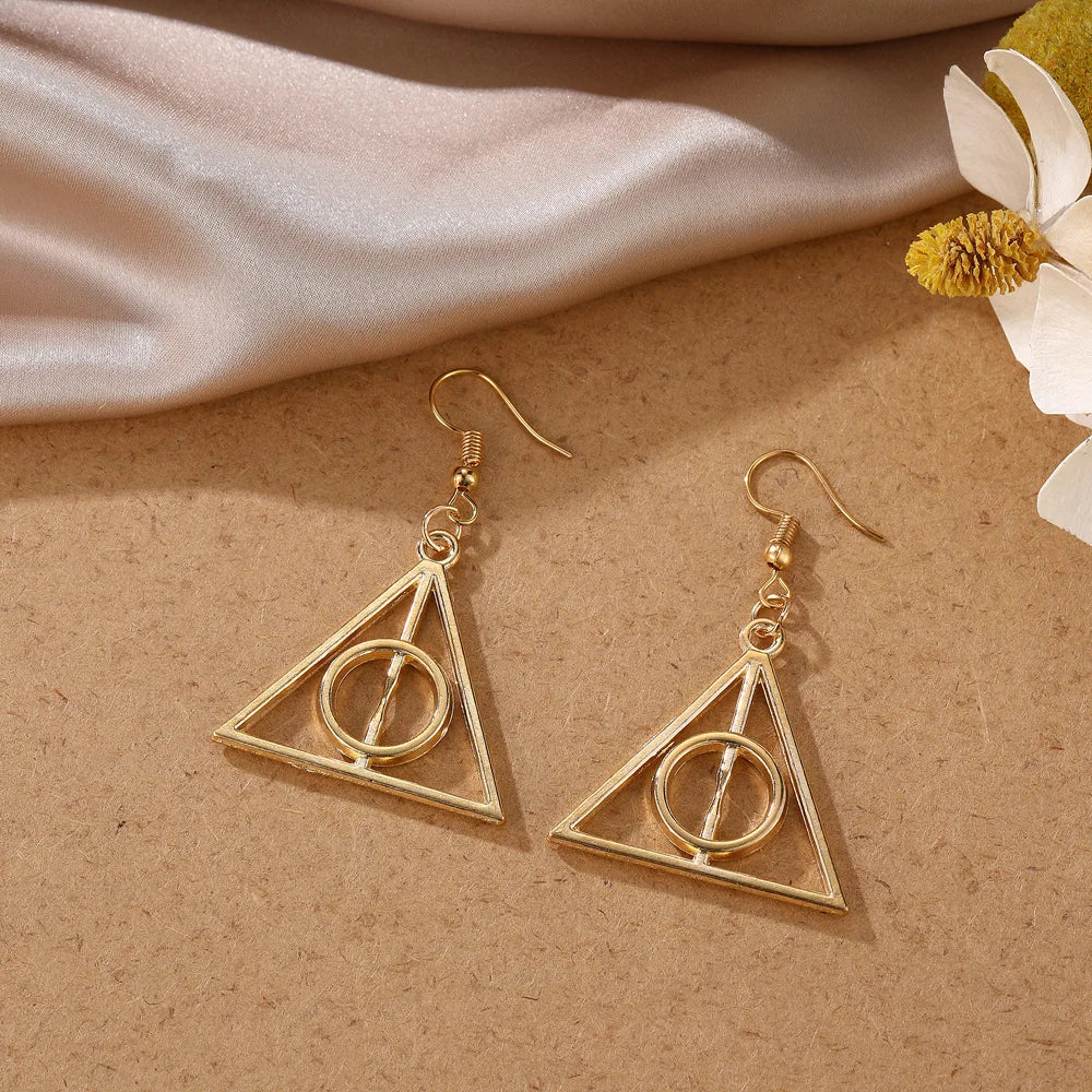 Harry Potter The Deathly Hallows Women's Dangle Earrings - Lovez Aqua© -