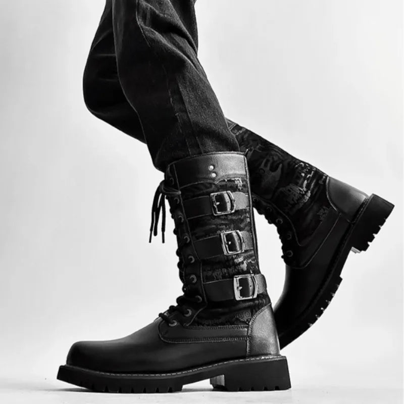 mens combat boots, men's combat boots, black combat boots, mens black boots, men's black boots, buckle combat boots, triple buckle boots, multi buckle boots, lace up combat boots, mens lace up boots, men's lace up boots, mid calf combat boots, mid calf boots men, black buckle boots, lug sole boots, chunky sole boots, punk boots men, punk menswear, gothic mens boots, gothic boots men, alternative menswear, alternative boots, biker style boots, motorcycle inspired boots, rock style boots, black fashion boots,