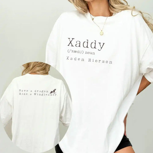 Vintage Xaden Riorson Fourth Wing "Xaddy" Book Boyfriend Women's Cotton T-Shirt - Fourth Wing - White / 6