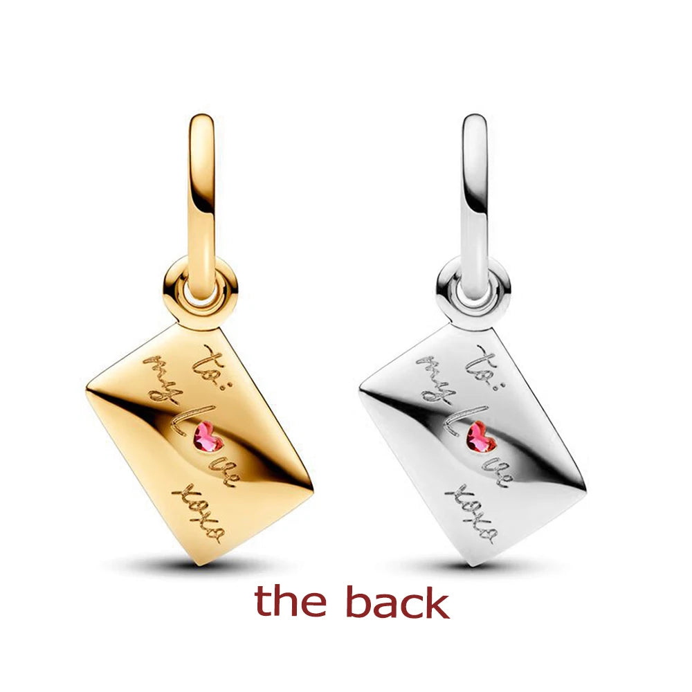 Pandora Replica Valentine's Love Letter Envelope Dangle Bracelet Charm - Pandora -