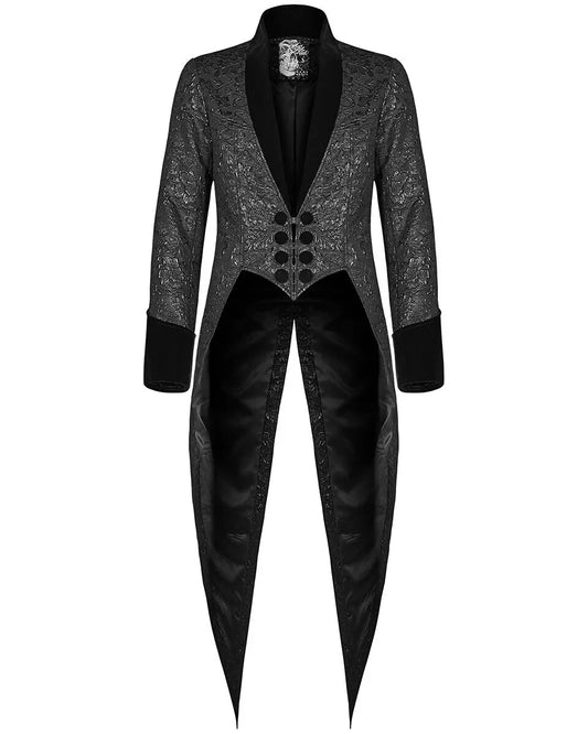 Regency Aristocrat Men’s Brocade Tailcoat Jacket – Renaissance Edwardian Embroidered Coat