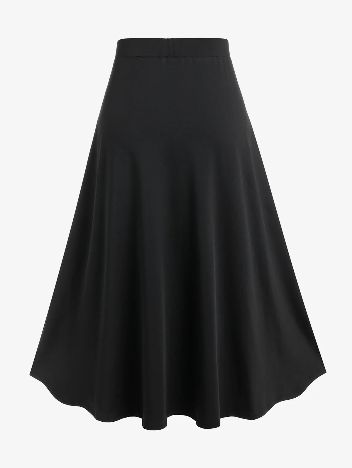 Victorian Gothic Women's Lace-Up A-Line Skirt with Elegant Godet Panels