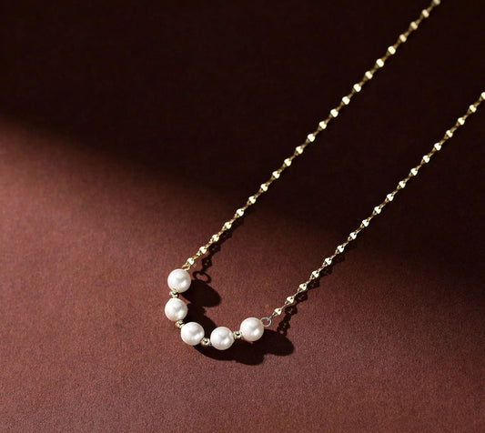 S925 Sterling Silver Women’s Vintage Pearl Necklace – Minimalist & Timeless Fine Jewelry