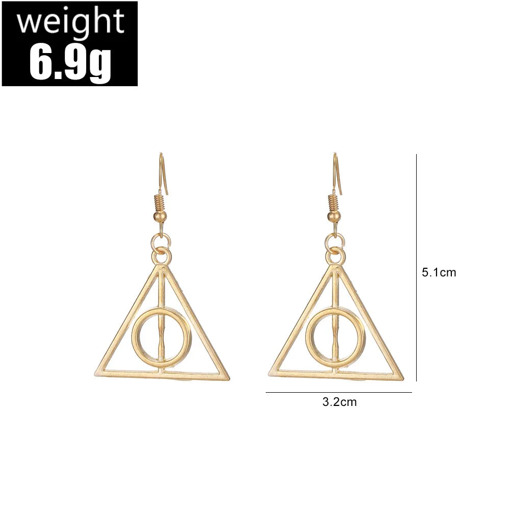 Harry Potter The Deathly Hallows Women's Dangle Earrings - Lovez Aqua© -