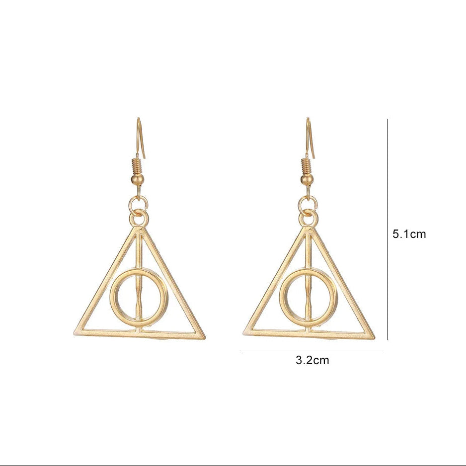 Harry Potter The Deathly Hallows Women's Dangle Earrings - Lovez Aqua© -
