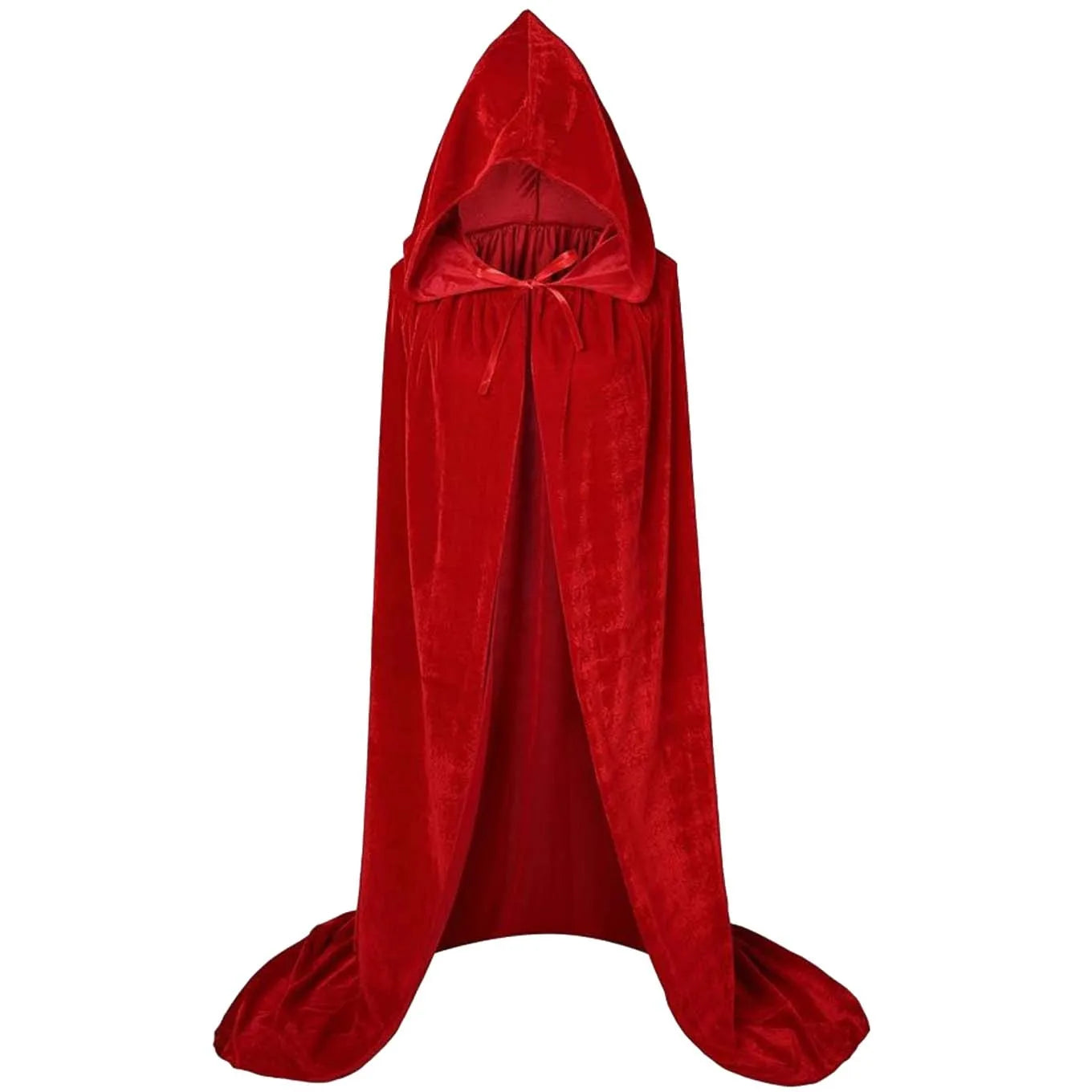 Medieval Renaissance Velvet Long Floor Length Hooded Unisex Cloak with Tie