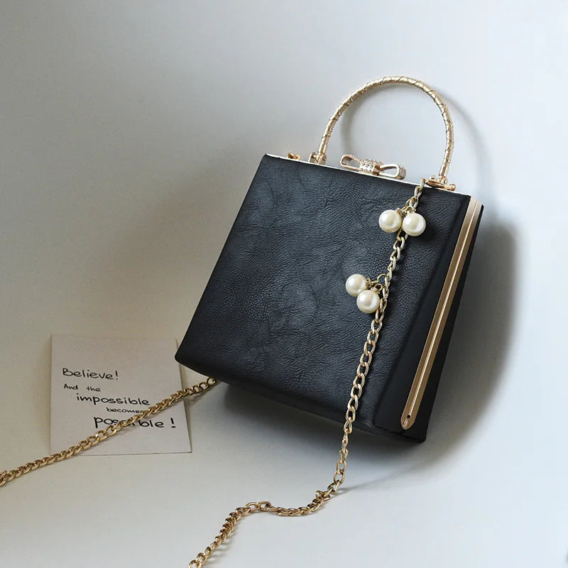 Luxury Cupid Angel Gilded Vintage Style Square Faux Leather Women's Handbag - Lovez Aqua© -