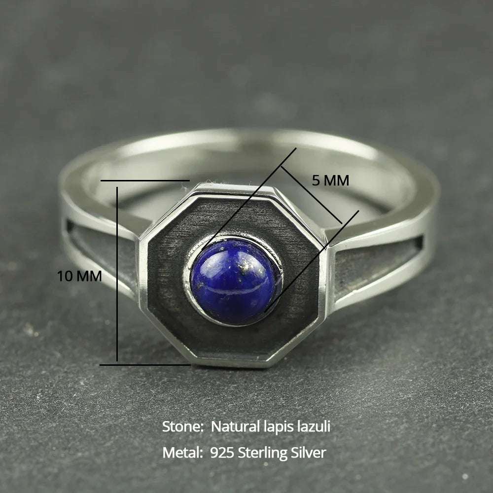 Vampire Diaries 925 Sterling Silver Klaus Mickelson Lapis Lazuli Daylight Ring - The Vampire Diaries -