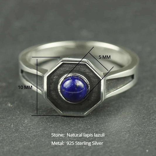 Vampire Diaries 925 Sterling Silver Klaus Mickelson Lapis Lazuli Daylight Ring - The Vampire Diaries -