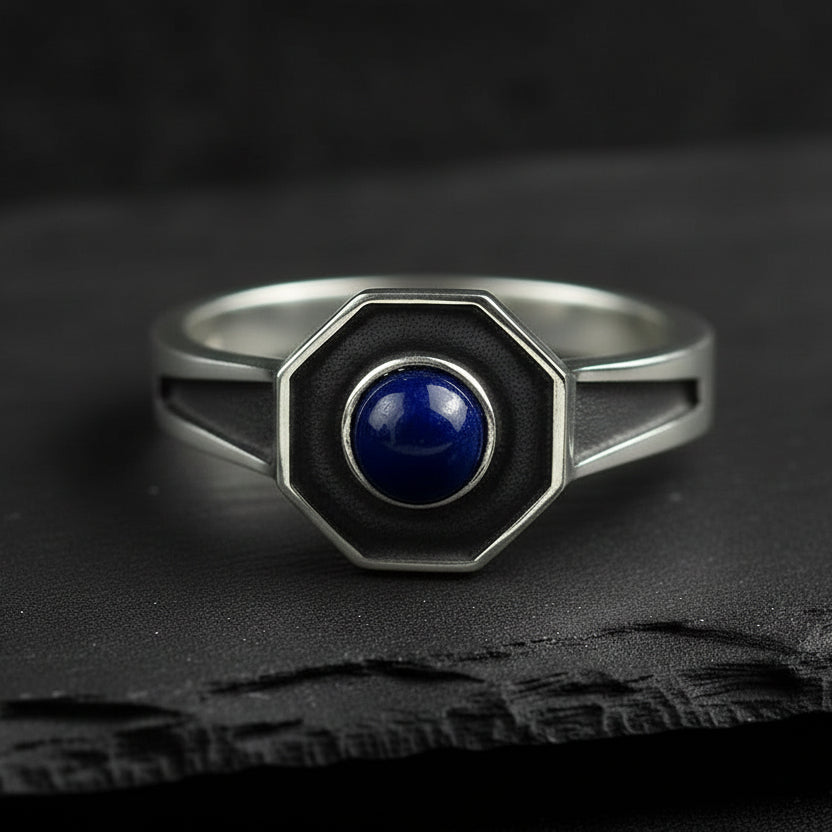 Vampire Diaries 925 Sterling Silver Klaus Mickelson Lapis Lazuli Daylight Ring - The Vampire Diaries -