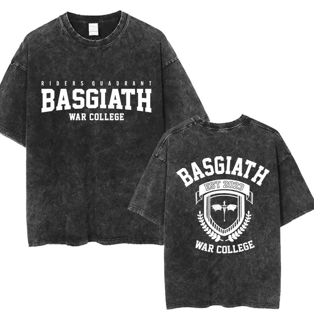 Fourth Wing Basgiath War College Double Sided Dragon Rider Vintage Unisex Shirt - Fourth Wing - H01579 Black / S