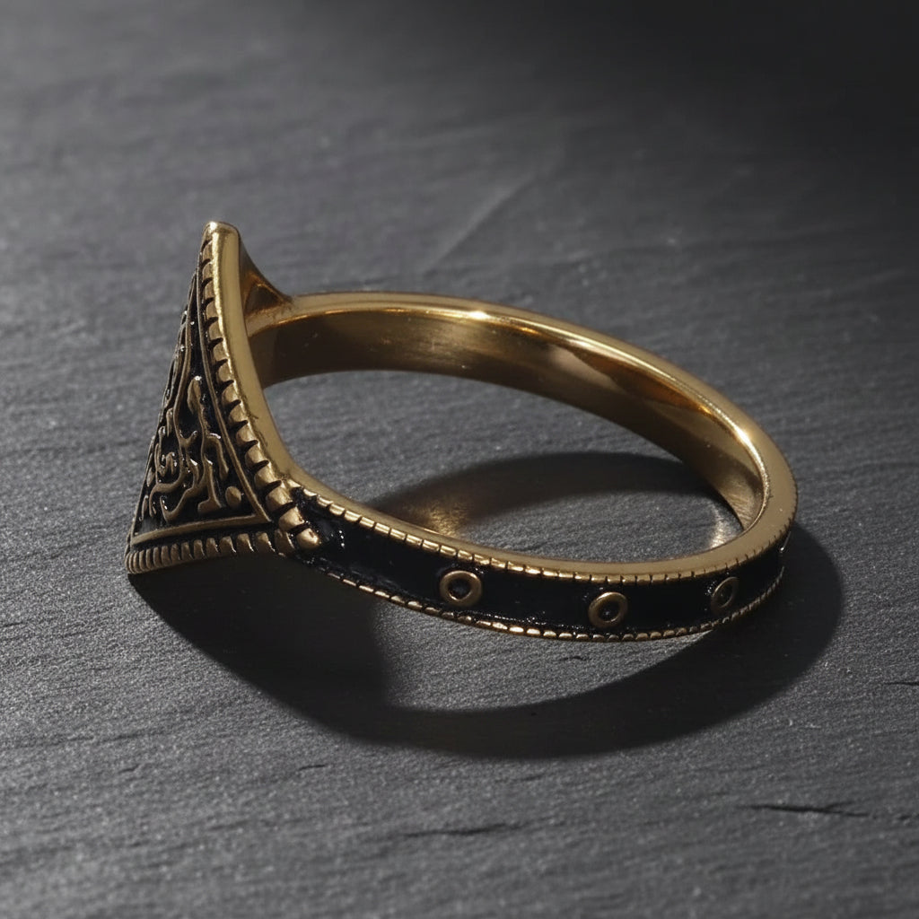 Dark Souls Game Series Ring of Favor 925 Sterling Silver Retro Gold Plated Ring - Lovez Aqua© -