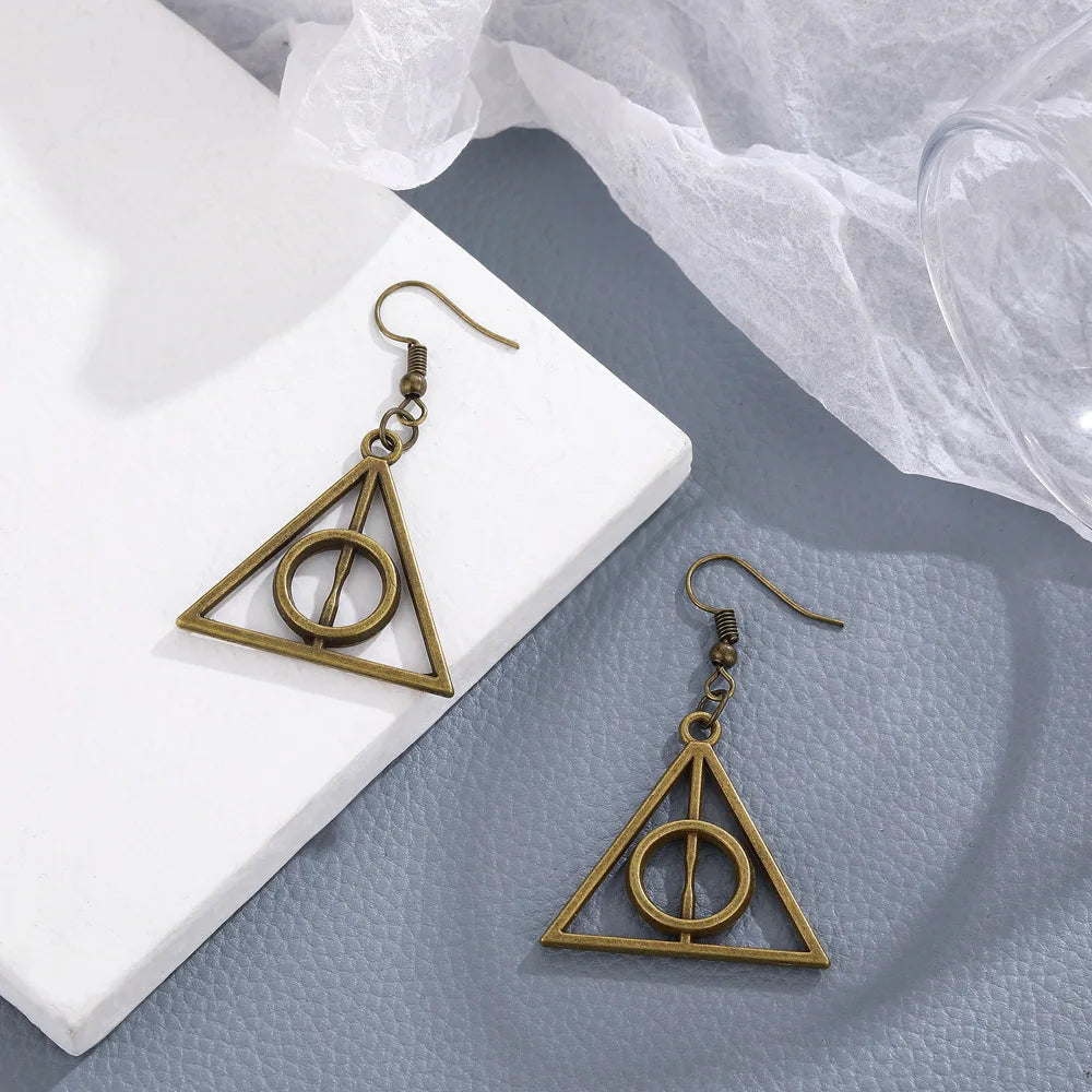 Harry Potter The Deathly Hallows Women's Dangle Earrings - Lovez Aqua© -
