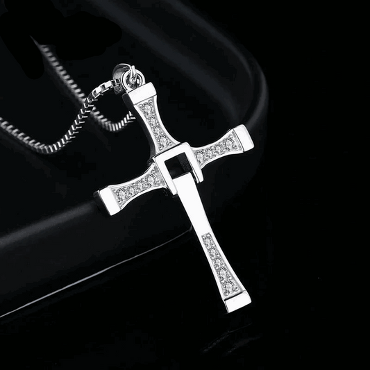 Fast & Furious Dominic Toretto 925 Sterling Silver Rotatable Cross Necklace - Lovez Aqua© -