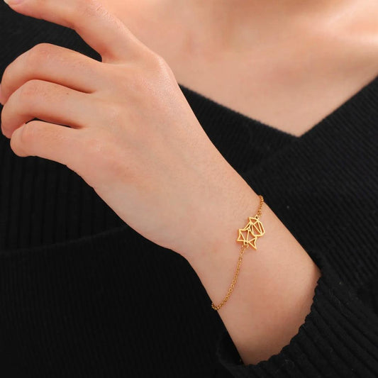 Women's Minimalist Origami Fox Stainless Steel Bracelet - Lovez Aqua© -