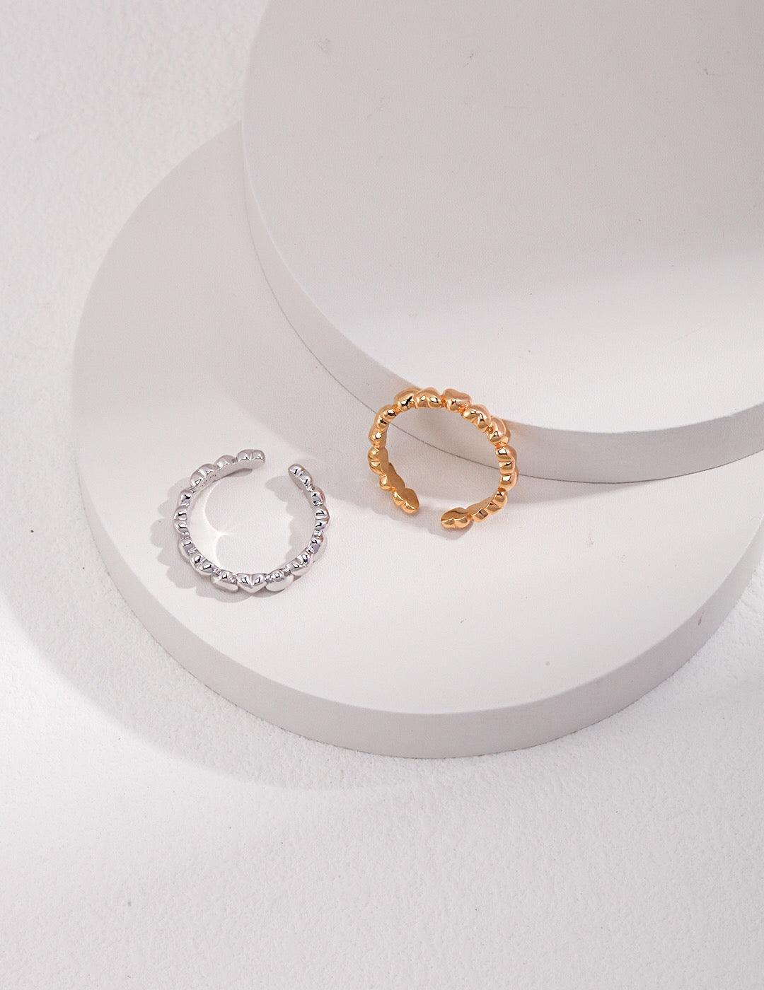 Women's Minimalistic Love Heart Eternity Ring - Lovez Aqua© -