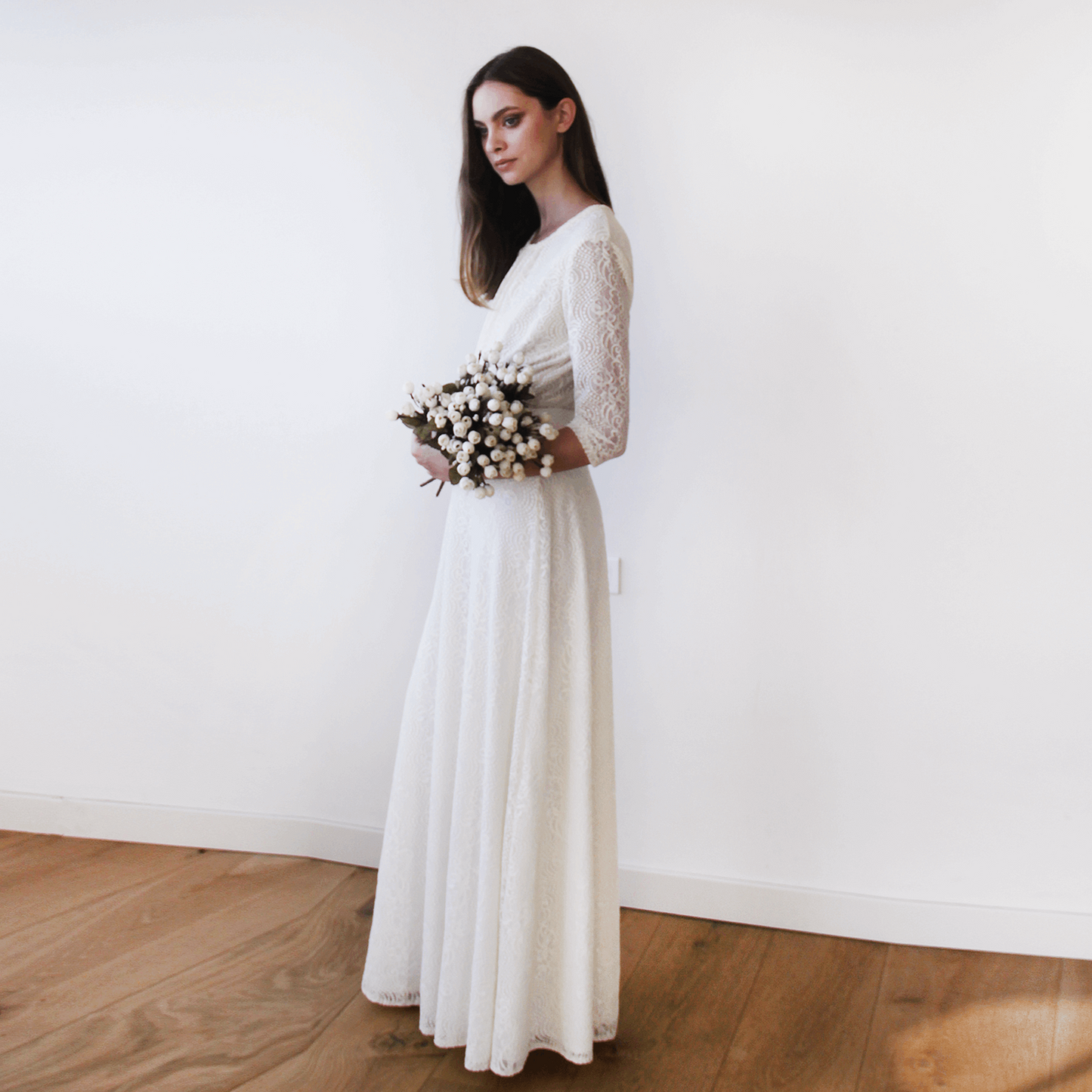 Ivory Lace Floor-Length Maxi Bridal Wedding Skirt - Lovez Aqua© -