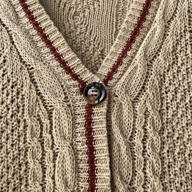 Taylor Swift Folklore Embroidered Autumn Leaves Knitted Beige Women's Cardigan - Lovez Aqua© -