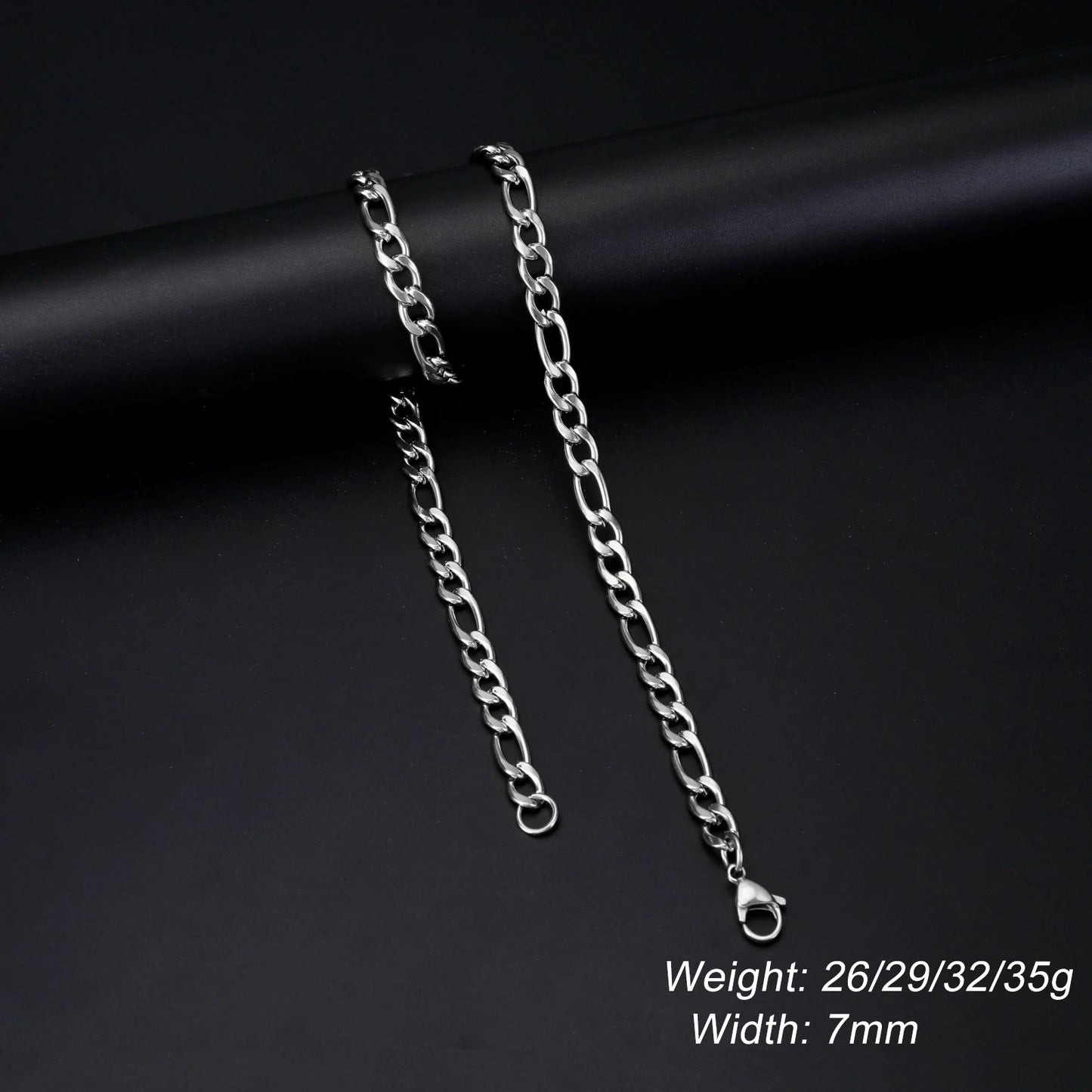 Men's Minimalist Chunky Basic Punk Stainless Steel Chain Necklace - Lovez Aqua© - Figaro chain 7mm S / 50cm-20inches
