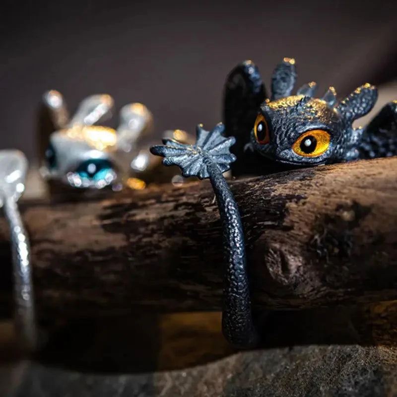 How to Train Your Dragon Toothless or Light Fury Punk Ring - Lovez Aqua© -