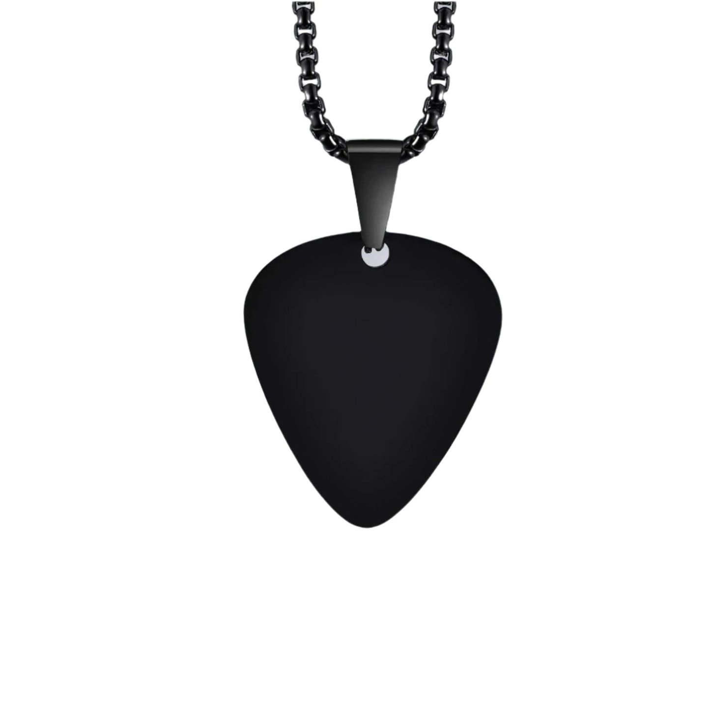 Men's Stainless Steel Guitar Pick Pendant Necklace - Lovez Aqua© -
