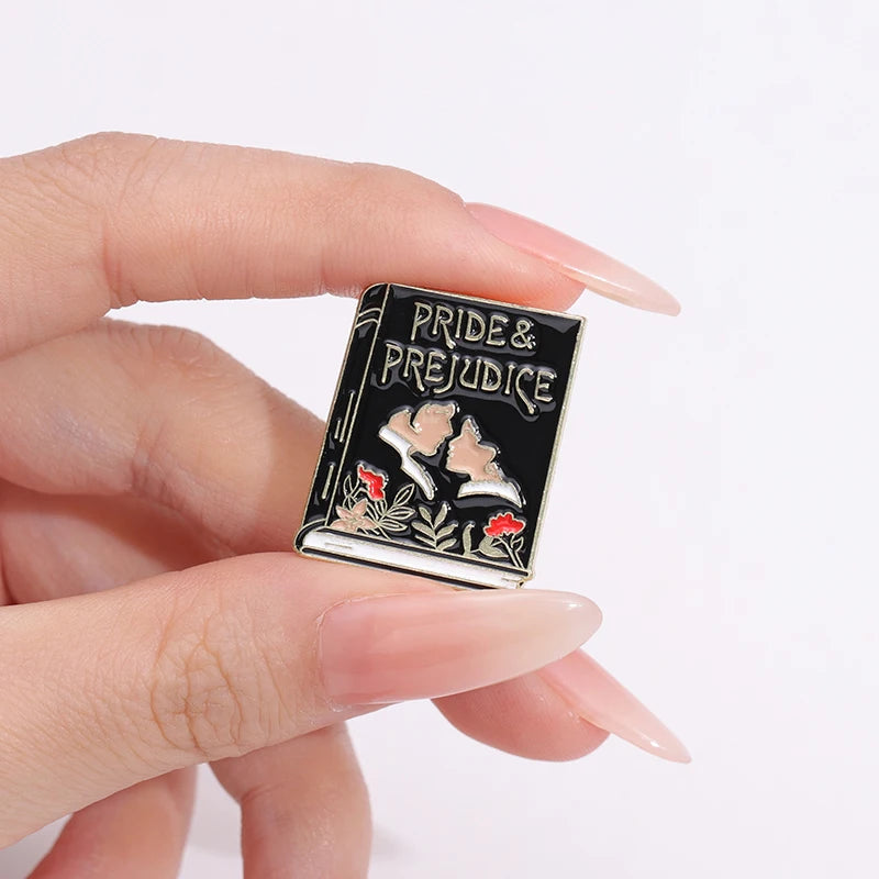 Jane Austen's Pride and Prejudice Elizabeth & Mr. Darcy Classical Book Brooch - Jane Austen -