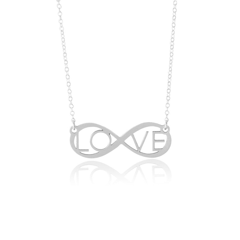 Women's 925 Sterling Silver Eternal Love Infinity Necklace - Lovez Aqua© -