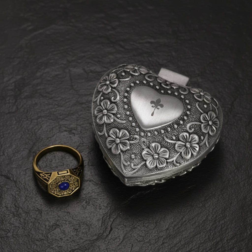 The Originals Vampire Diaries S925 Sterling Silver Klaus Mikaelson Daylight Ring - The Vampire Diaries - Gold Ring and Heart Box / 7