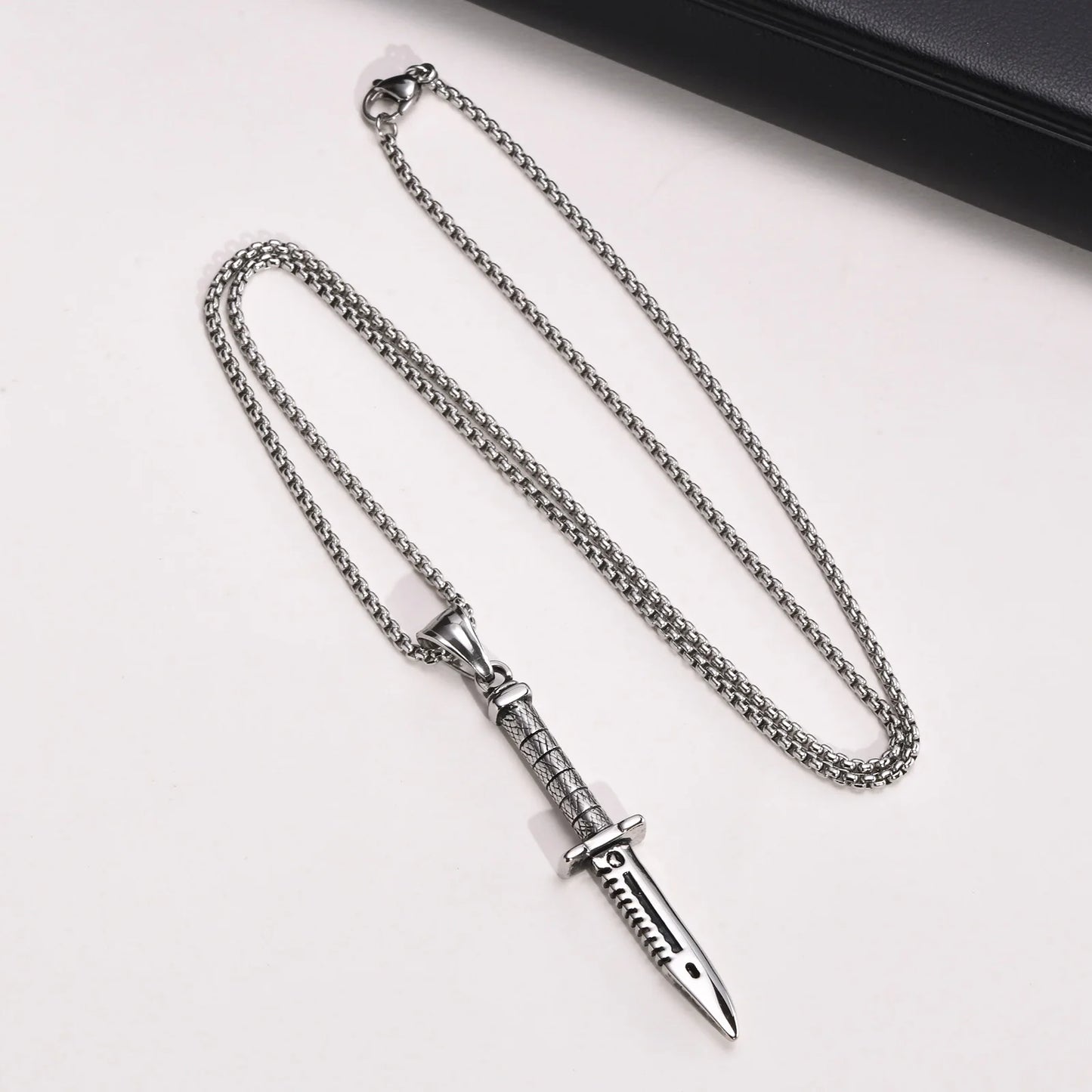Men's Retro Punk Stainless Steel Dagger Pendant Necklace - Lovez Aqua© -