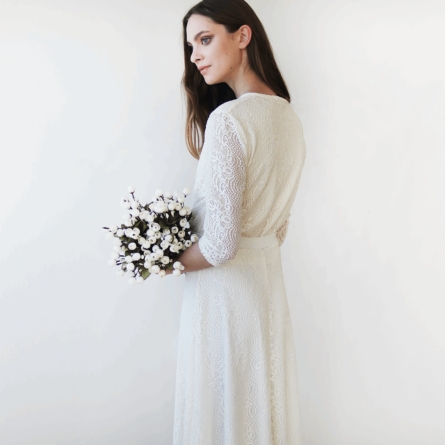 Ivory Lace Floor-Length Maxi Bridal Wedding Skirt - Lovez Aqua© -
