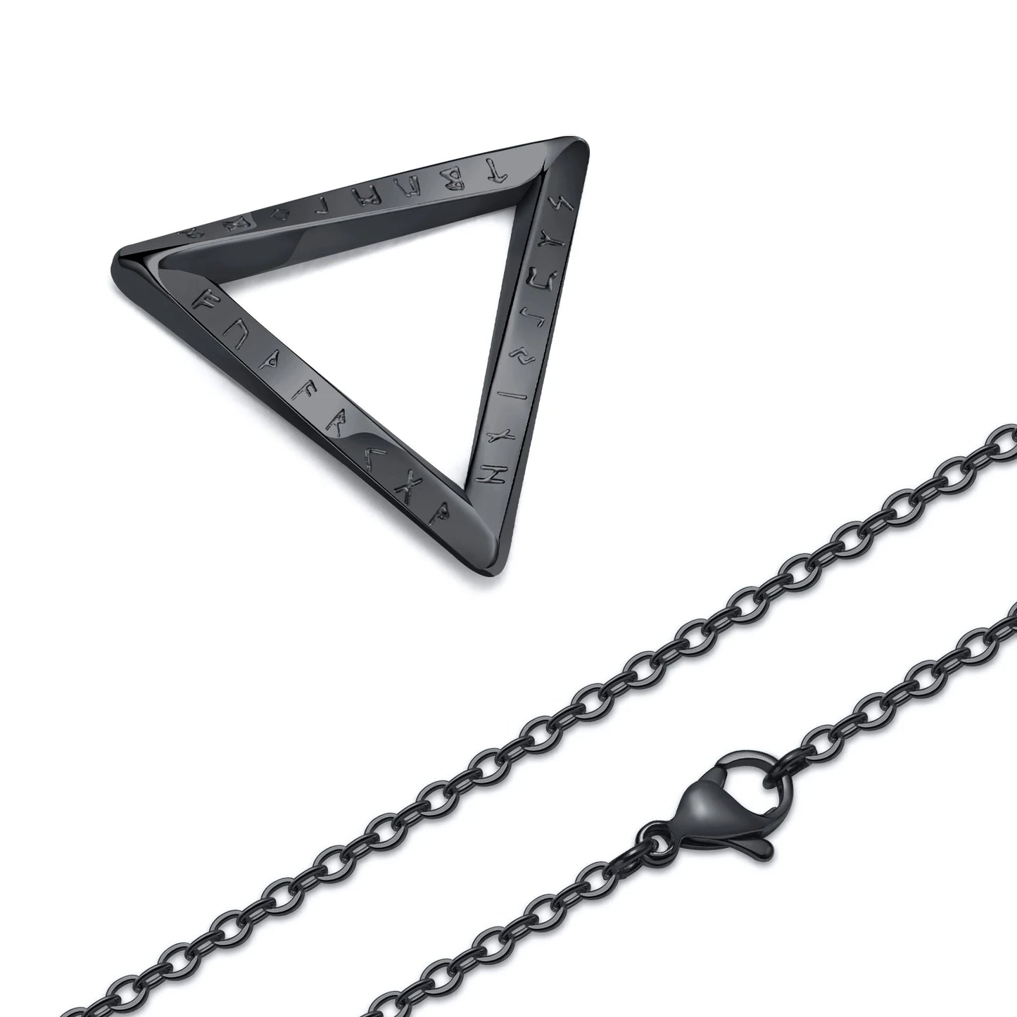 Men's Antique Twisted Norse Viking Triangle Pendant Necklace - Lovez Aqua© - 5 / 50cm