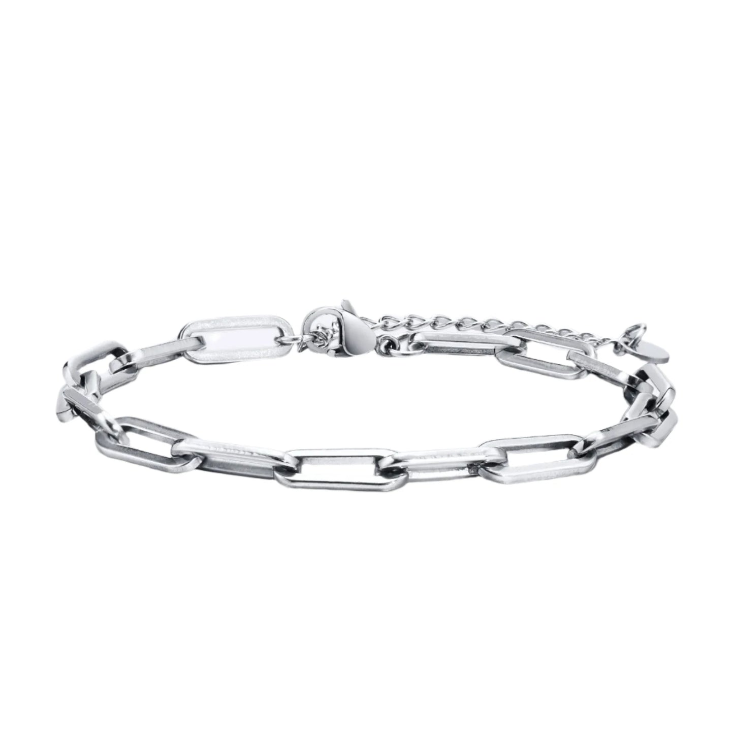 Men's Retro Minimalist Stainless Steel Adjustable Paperclip Link Chain Bracelet - Lovez Aqua© -