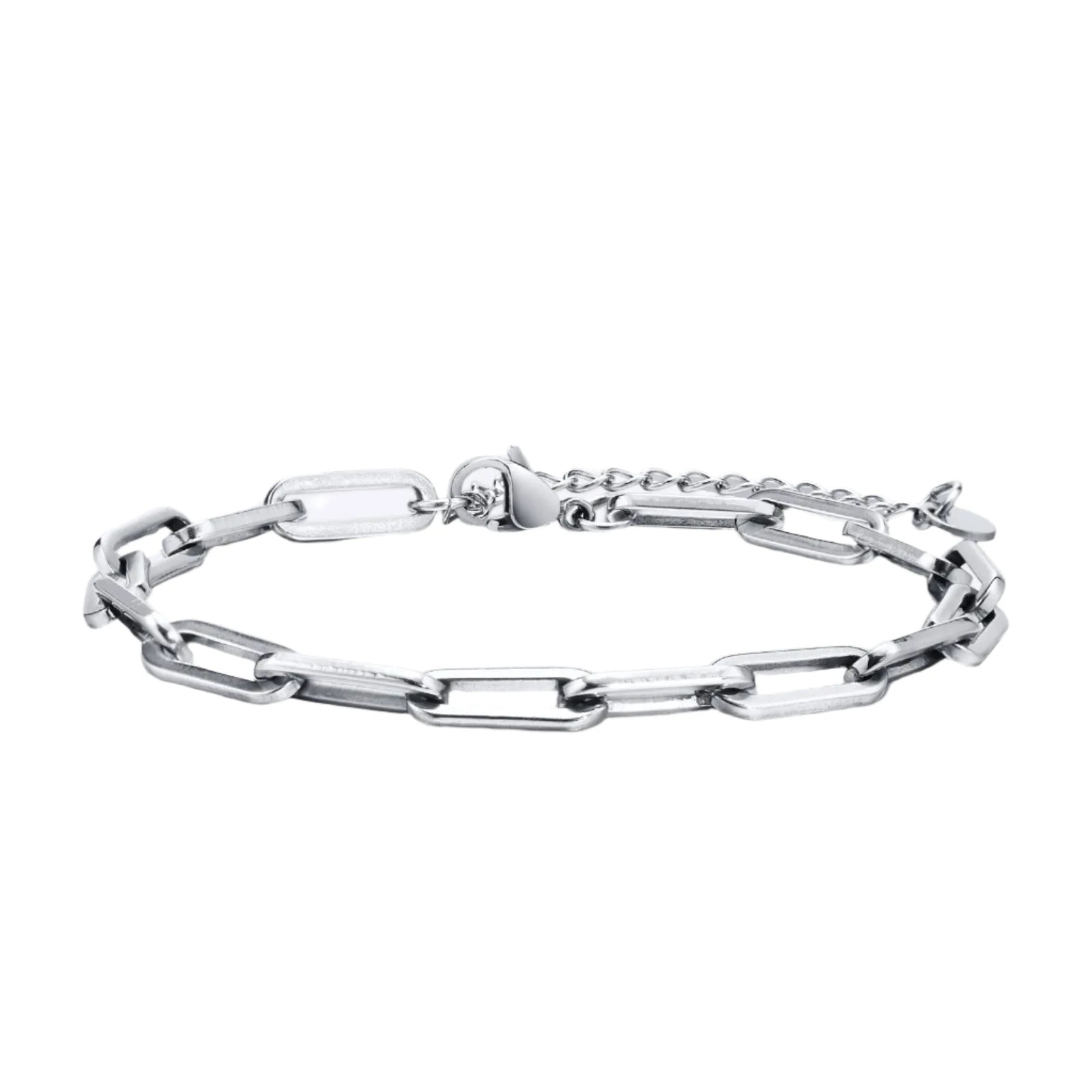 Men's Retro Minimalist Stainless Steel Adjustable Paperclip Link Chain Bracelet - Lovez Aqua© -