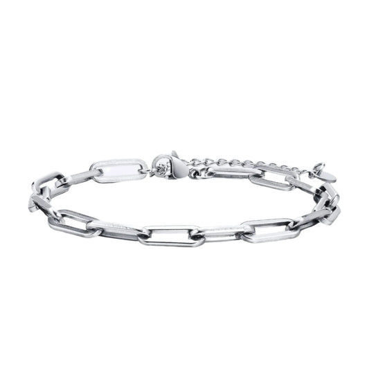 Men's Retro Minimalist Stainless Steel Adjustable Paperclip Link Chain Bracelet - Lovez Aqua© -