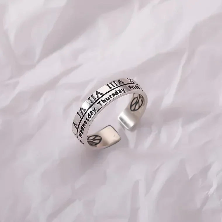 Women's Chic Silver Plated Adjustable Modern Style Rings - Lovez Aqua© - H