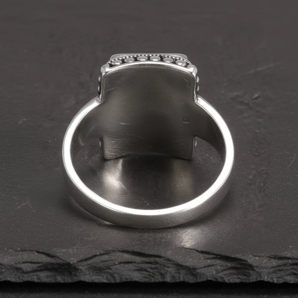 Lucifer Morningstar Real S925 Sterling Silver Ring with Natural Black Onyx Stone - Supernatural -