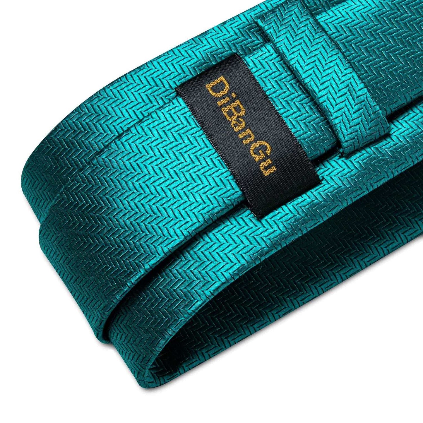 Men's Teal & Aqua Blue Silk Necktie, Handkerchief, Brooch & Cufflinks Set - Lovez Aqua© -
