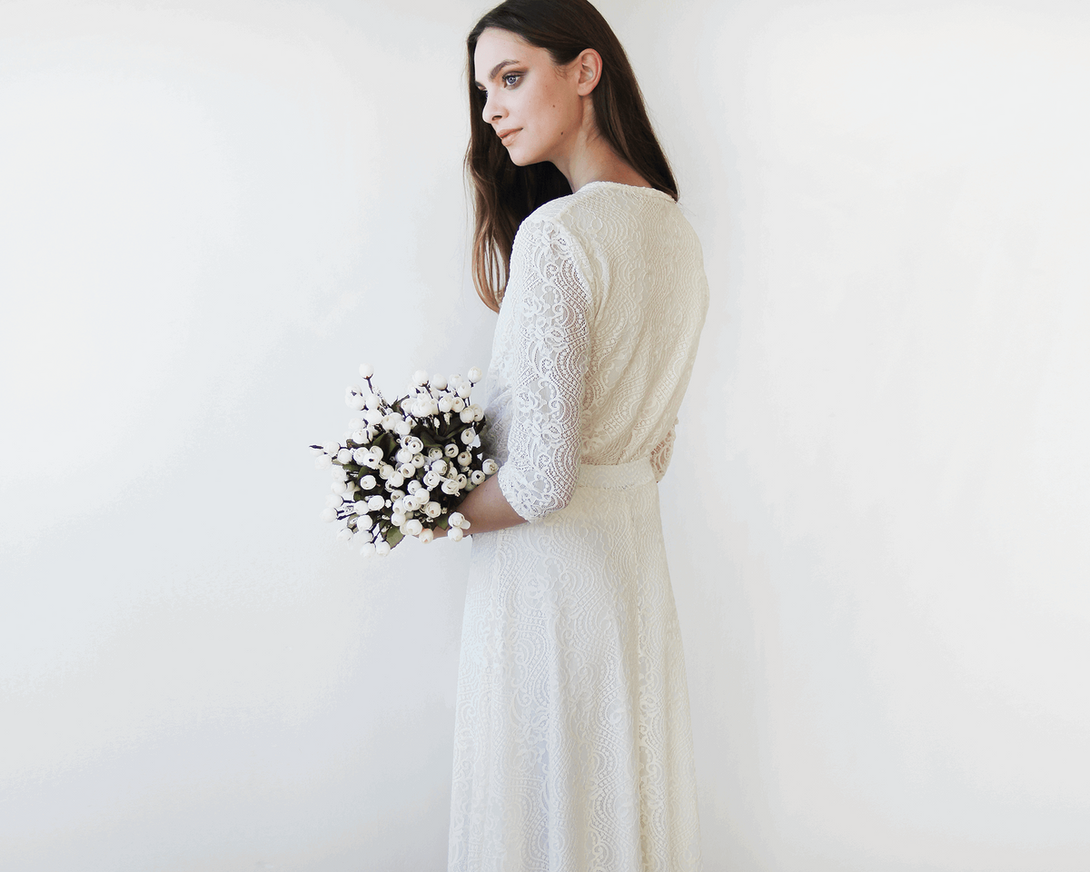 Ivory Lace Floor-Length Maxi Bridal Wedding Skirt - Lovez Aqua© -