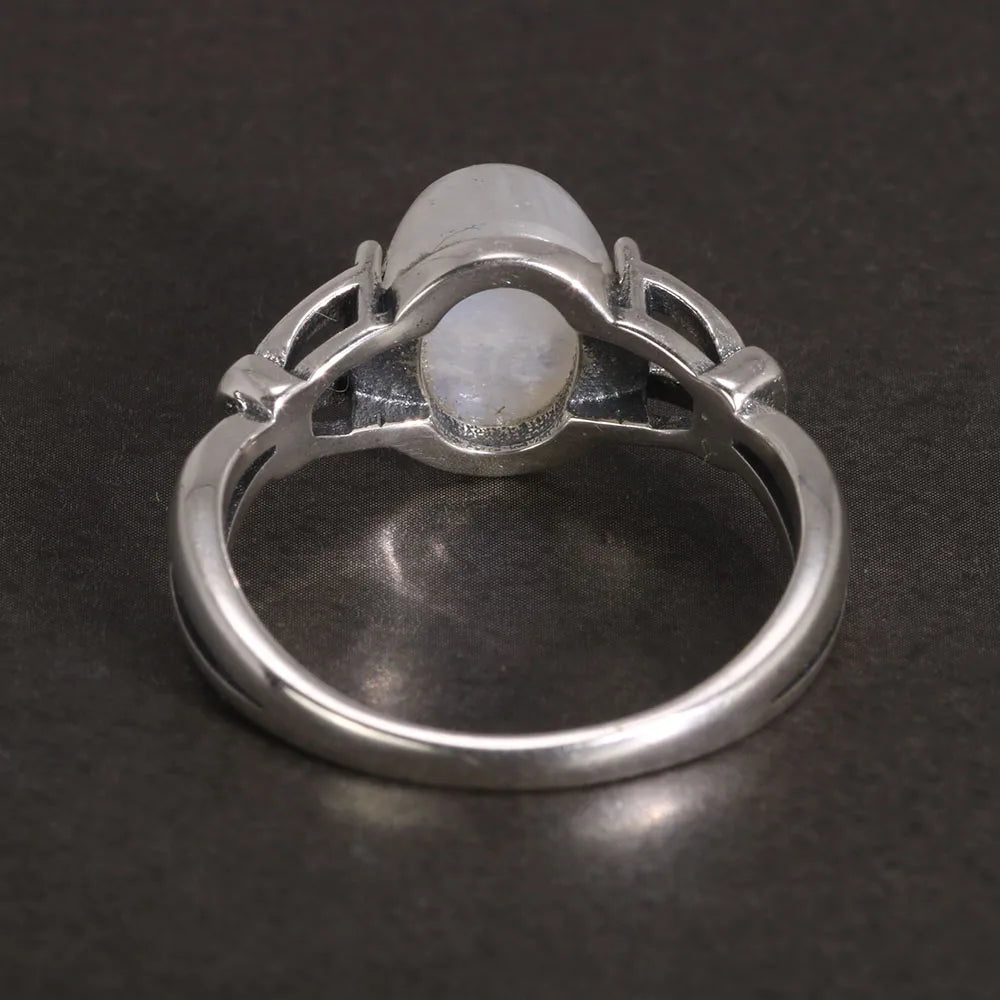 Twilight Real S925 Sterling Silver Bella Swan Natural Moonstone Ring - Twilight -