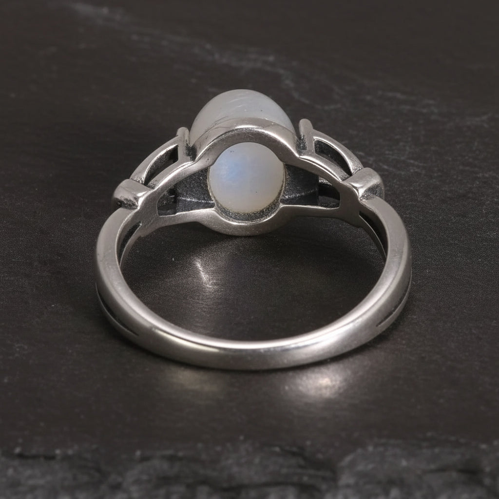 Twilight Real S925 Sterling Silver Bella Swan Natural Moonstone Ring - Twilight -