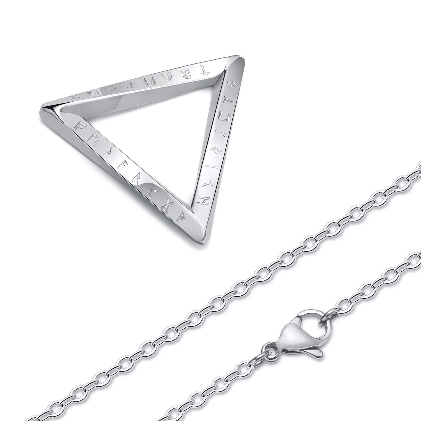 Men's Antique Twisted Norse Viking Triangle Pendant Necklace - Lovez Aqua© - 2 / 50cm
