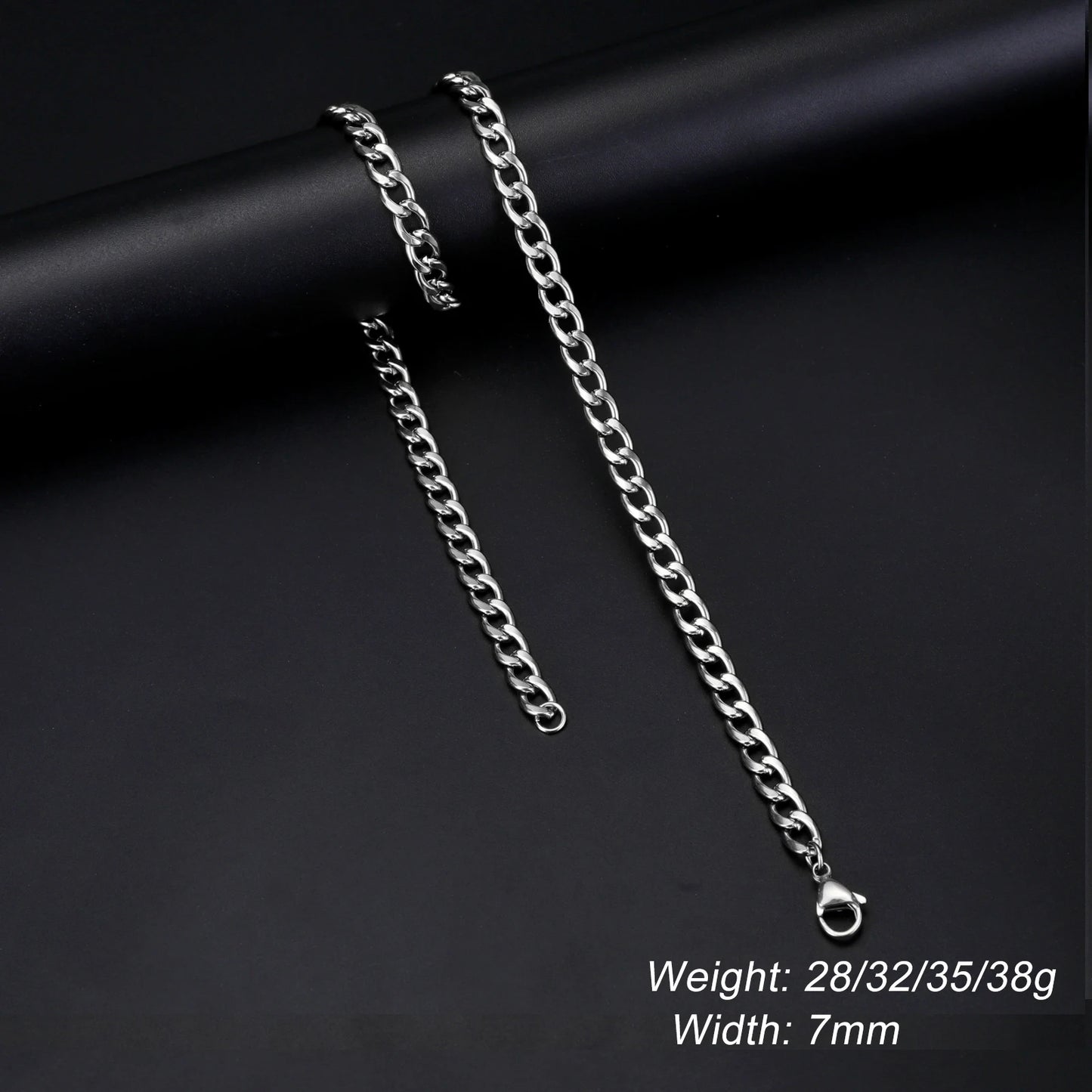 Men's Minimalist Chunky Basic Punk Stainless Steel Chain Necklace - Lovez Aqua© - Cuban Chain 7mm S / 50cm-20inches