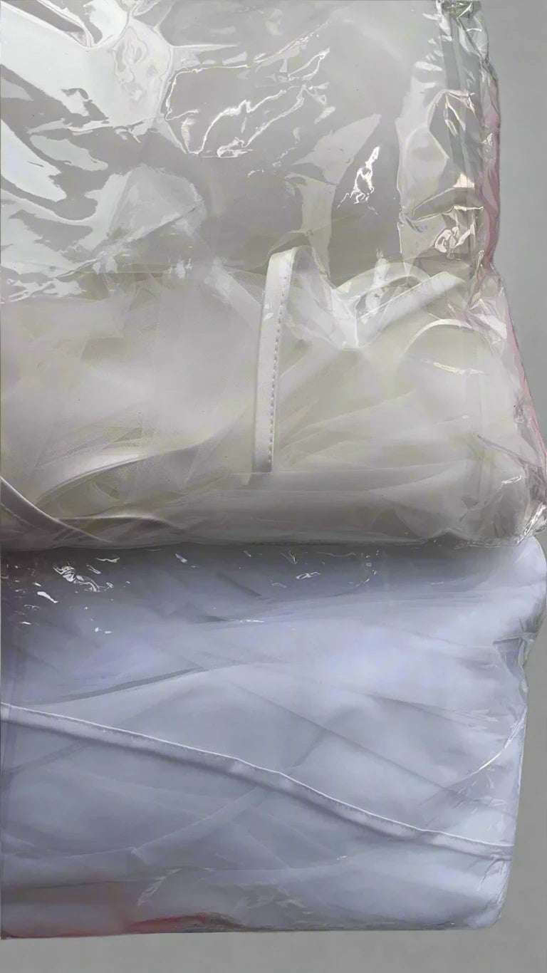 Two Layered Short Tulle Delicate Ribbon Edge Bridal Wedding Veil - Lovez Aqua© -