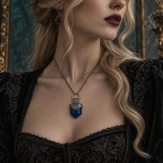 The Originals Freya Mikaelson 925 Sterling Silver Lapis Lazuli Talisman Necklace