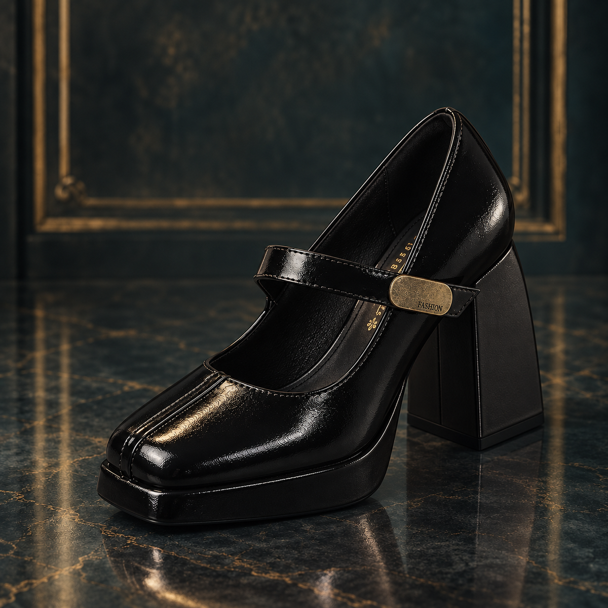 Vintage Women's Block Heel Mary Jane Retro Chunky Heel Pumps